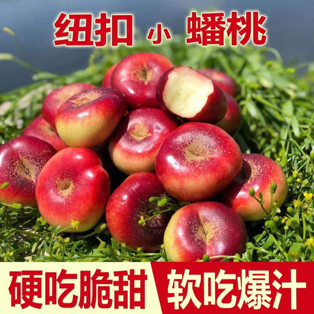 纽扣蟠桃脆甜酸甜4斤（裂口正常介意勿拍）（京东快递）
