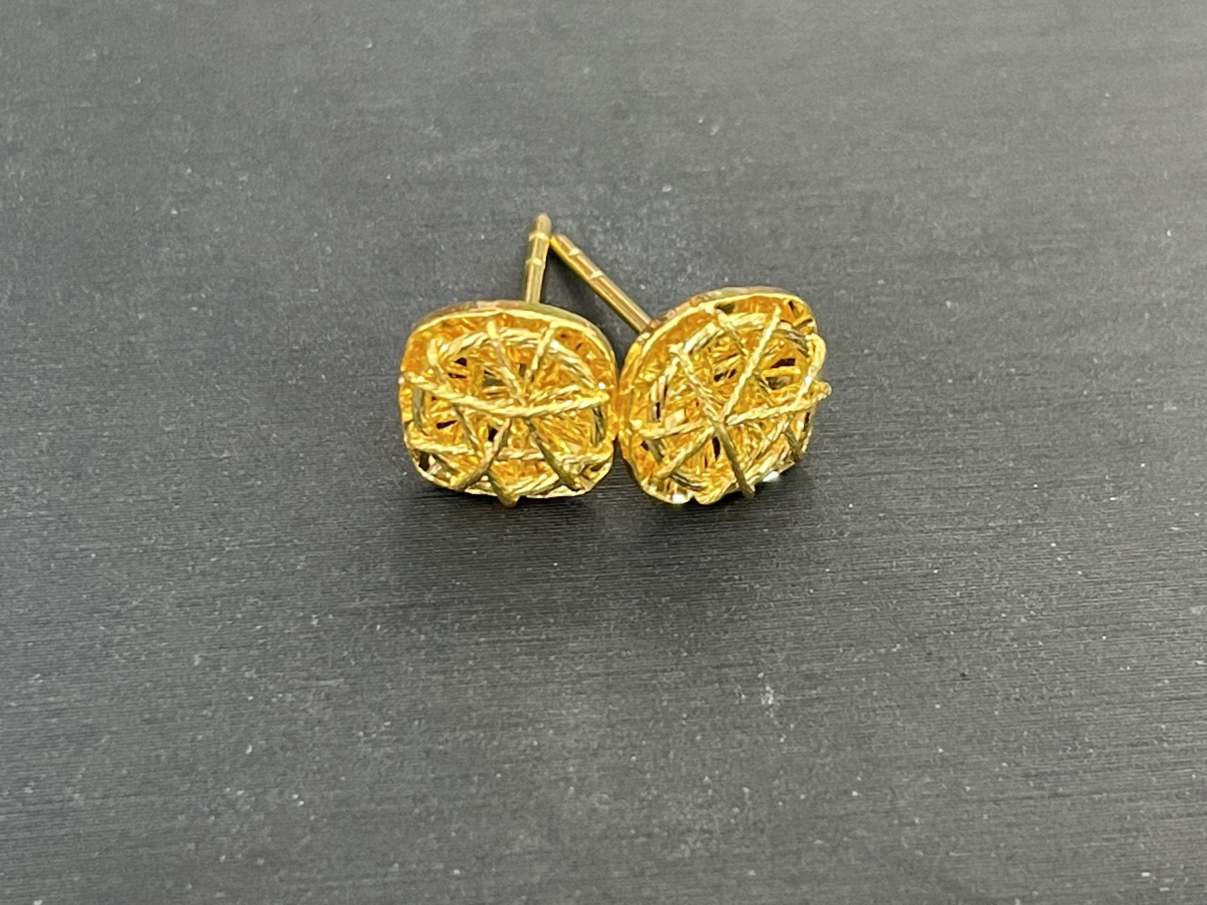 【金展珠宝】足金  方糖耳钉