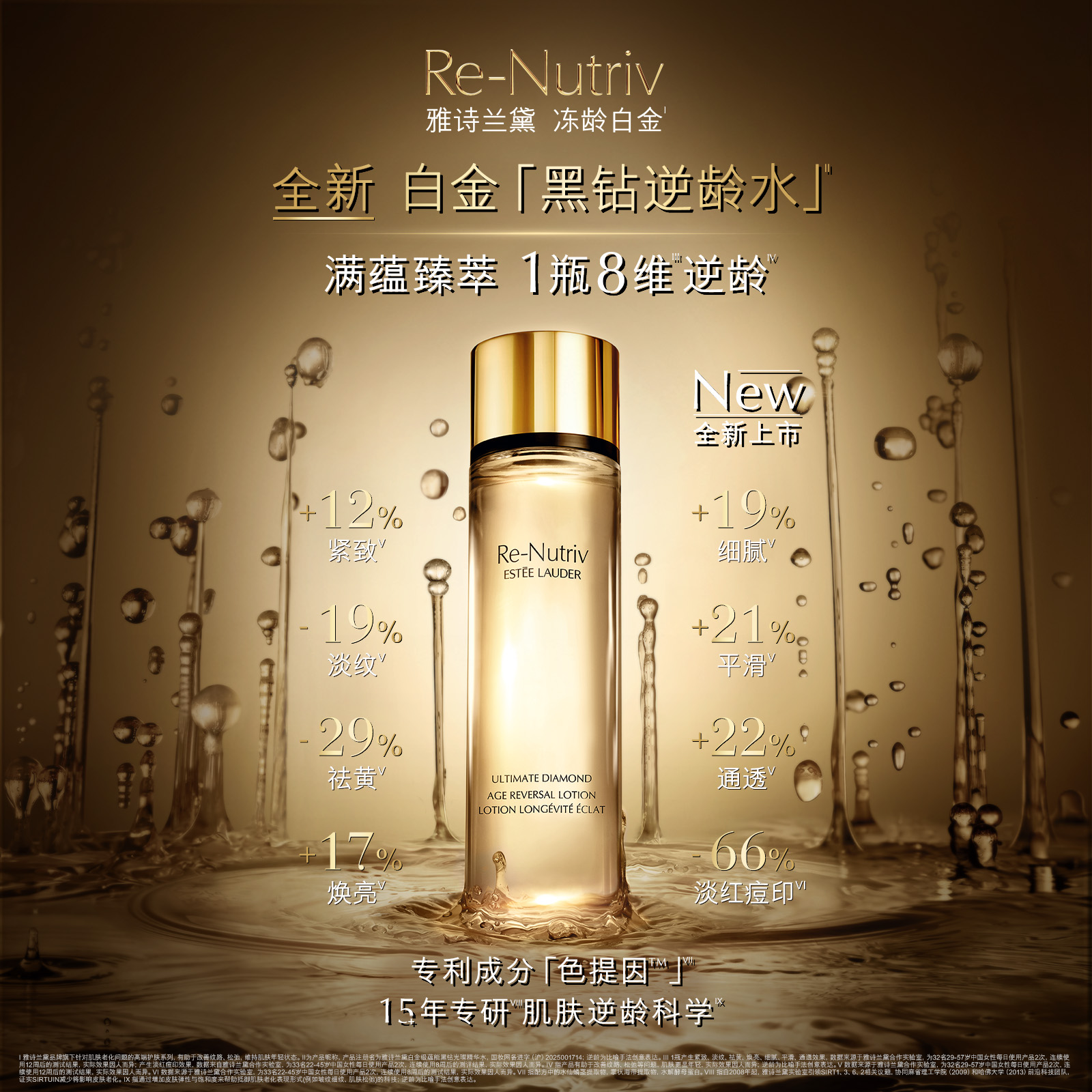 茂业商厦【雅诗兰黛】重磅新品 黑钻逆龄水精粹水保湿补水抗皱-D