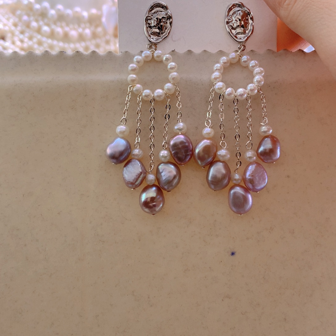 未镶嵌淡水珍珠耳环