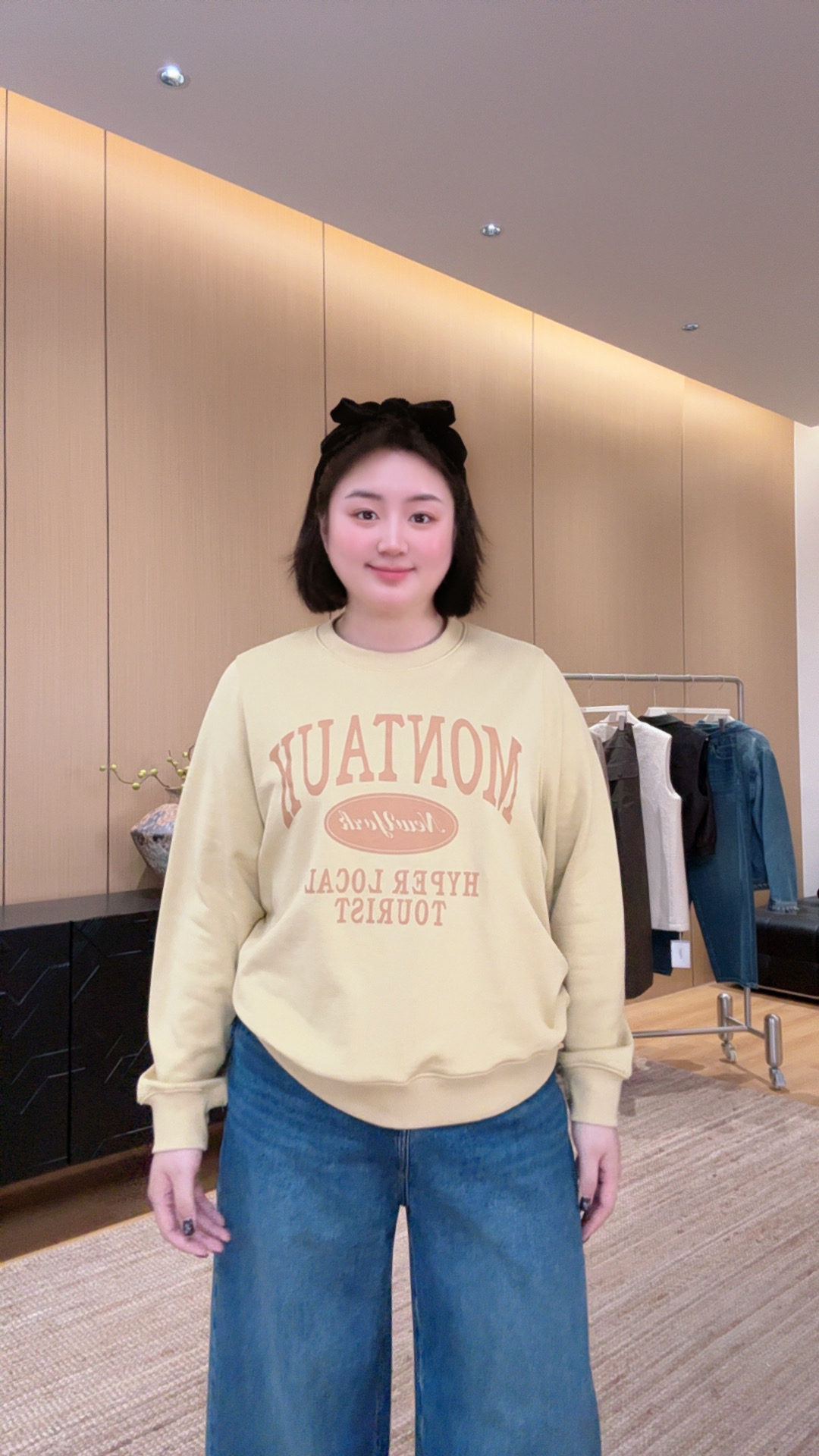 TAOJIA FAMILY【奶黄字母T】常规宽松型印花韩系字母圆领卫衣YF0035