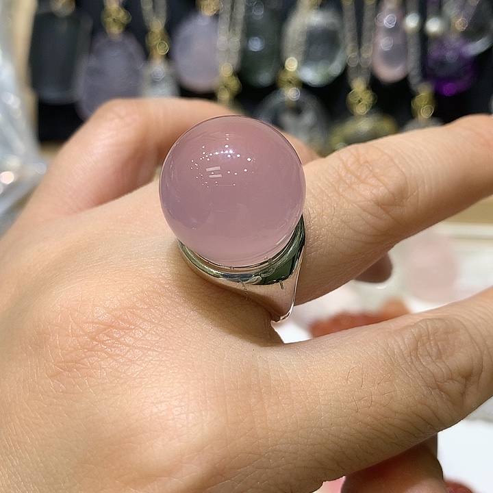 水晶戒指银S925镶嵌❤*马天然