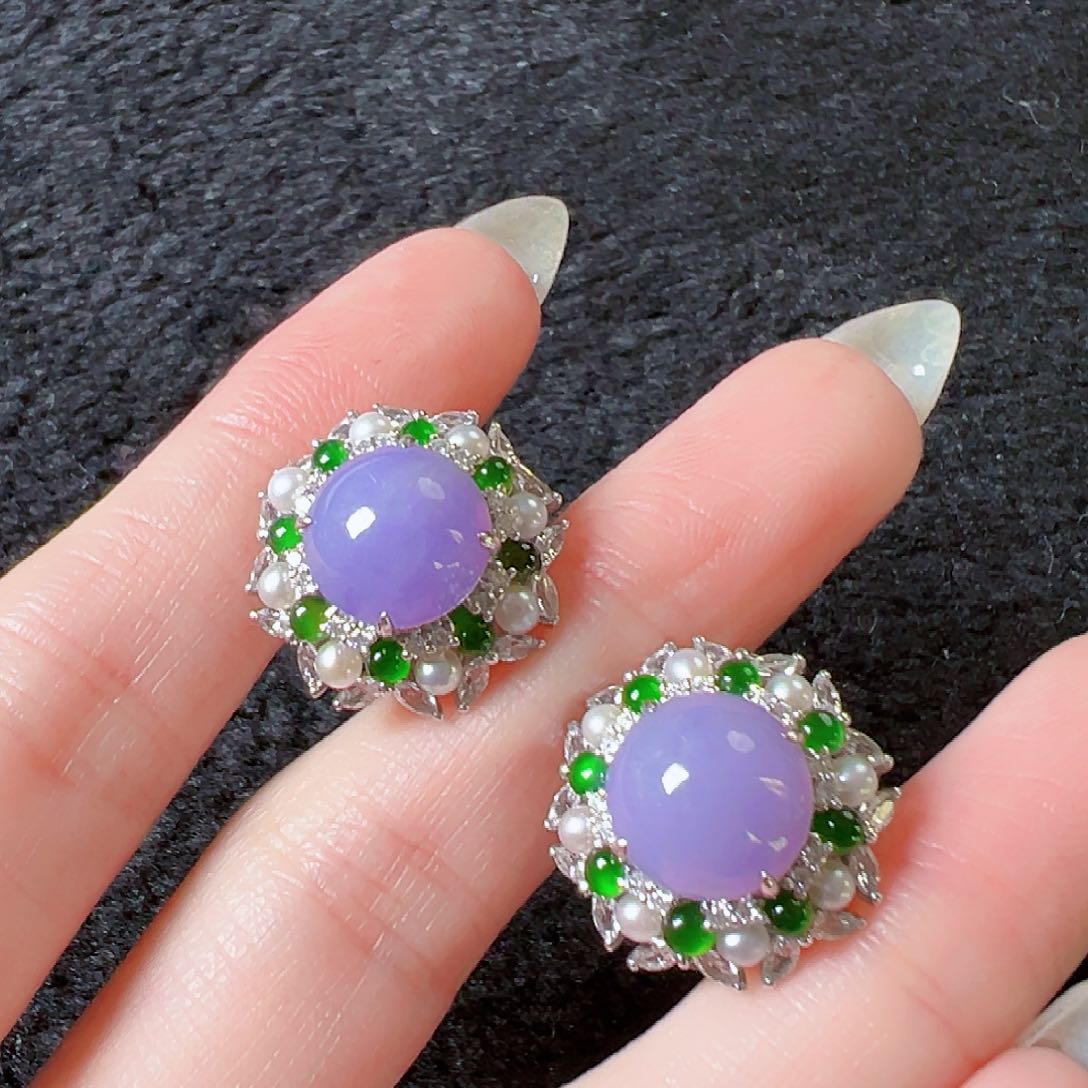 翡翠耳饰18K金镶嵌❤️***签收后24小时鉴赏期