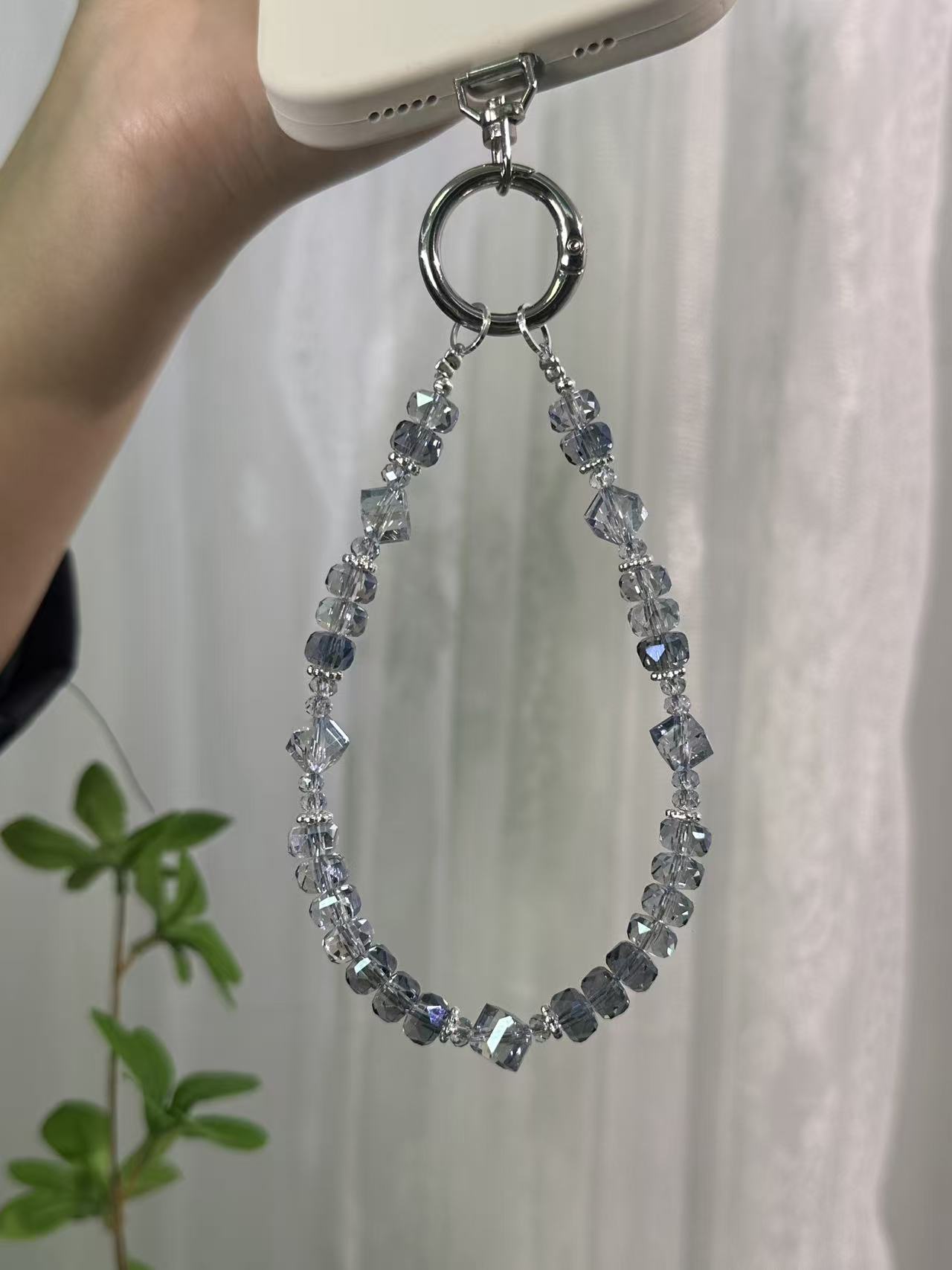 S42 水晶巨闪串珠手机链 防丢 送女生款 生日礼物