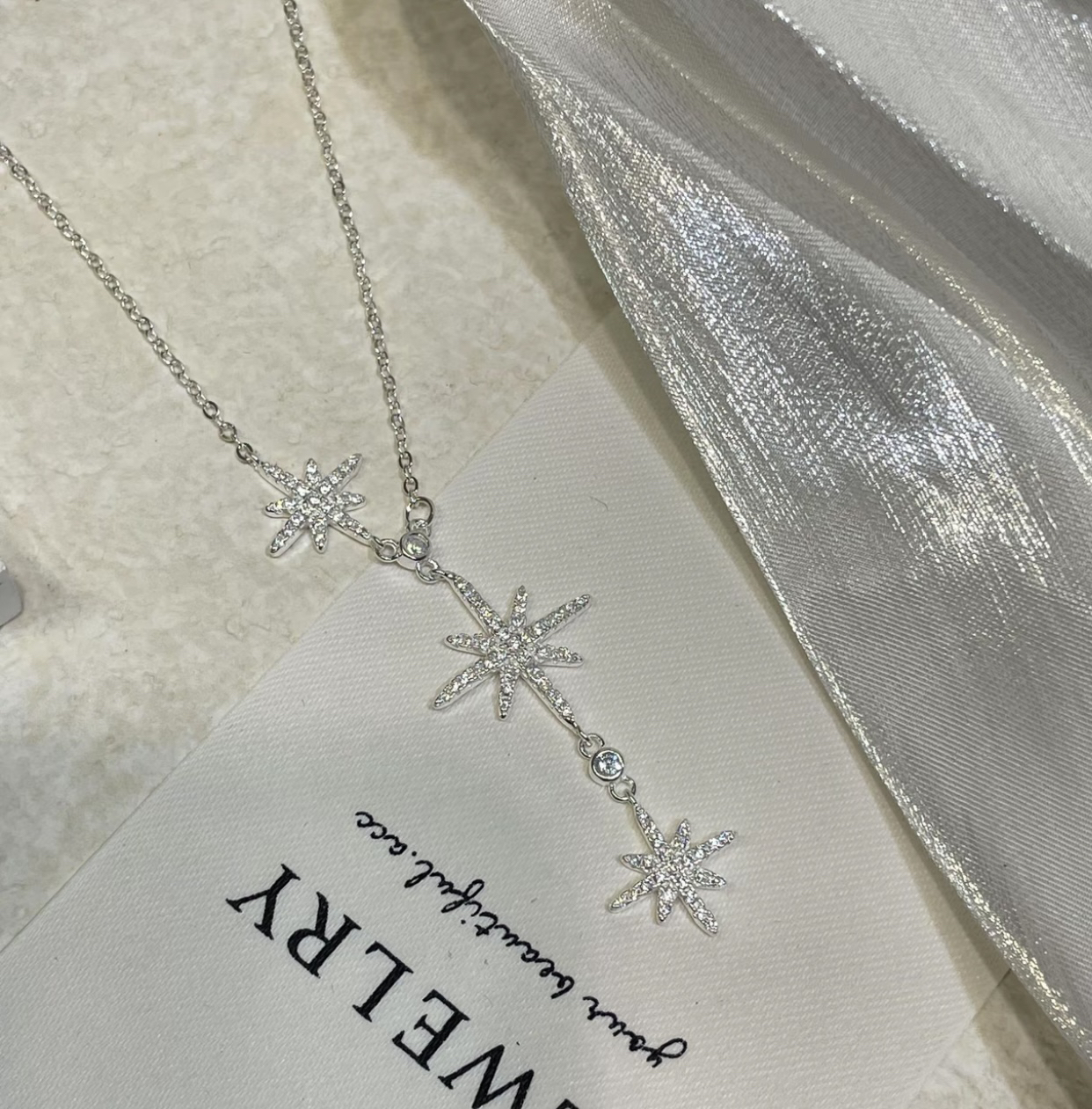 坠链均足银 【八芒星雪花】轻奢小众百搭气质锁骨链 设计感足银项链