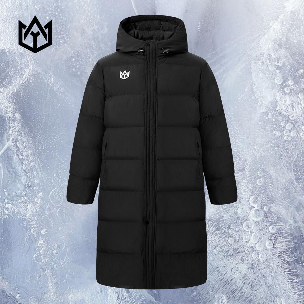 盖尔体育成人防风【长款厚款棉服】男女同款连帽男生衣服高级感冬季