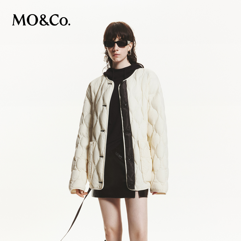 【赵老板专属】MOCO90%鸭绒羽绒服开叉廓形飘带外套MBD3EIN003