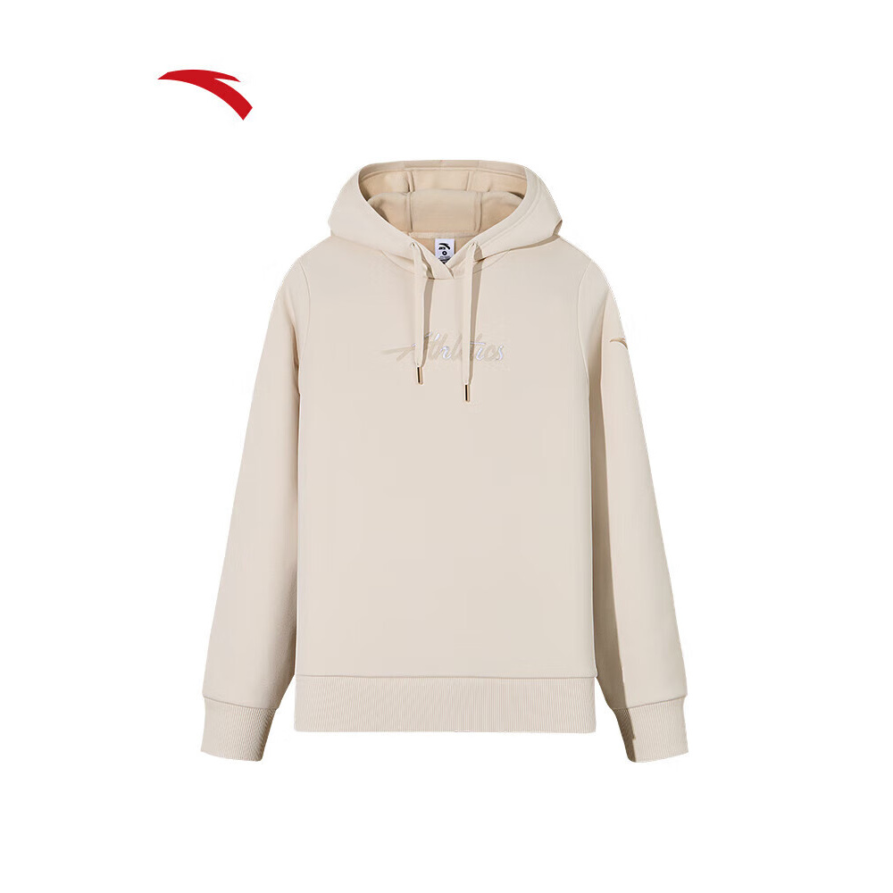 安踏连帽卫衣 女士冬季加绒保暖宽松休闲长袖套头衫162547712N-ZB