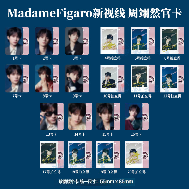 周翊然费加罗官方小卡 Madame Figaro新视线2025年11月刊 无杂志