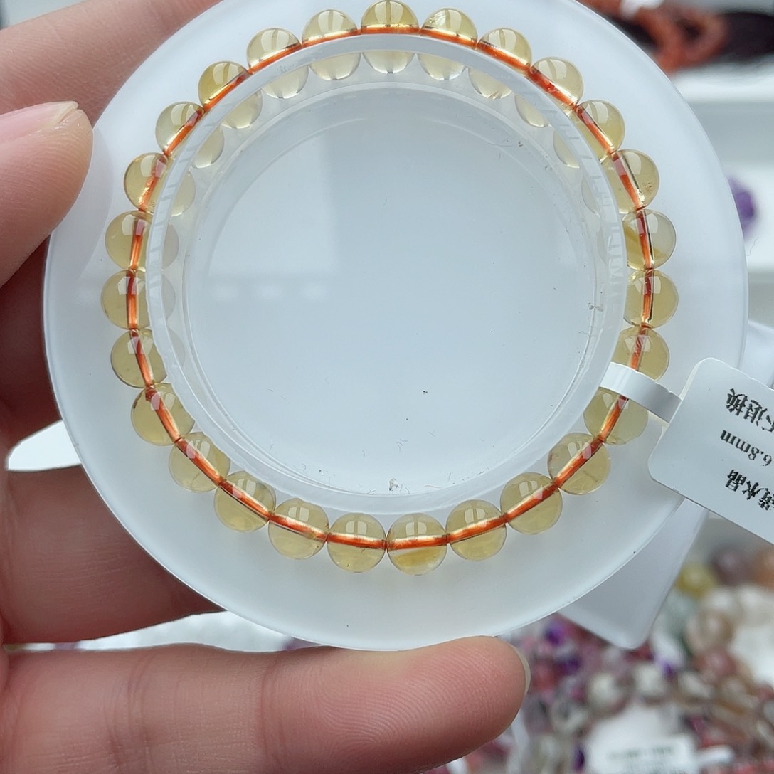 水晶手链未镶嵌黄水晶6.8mm