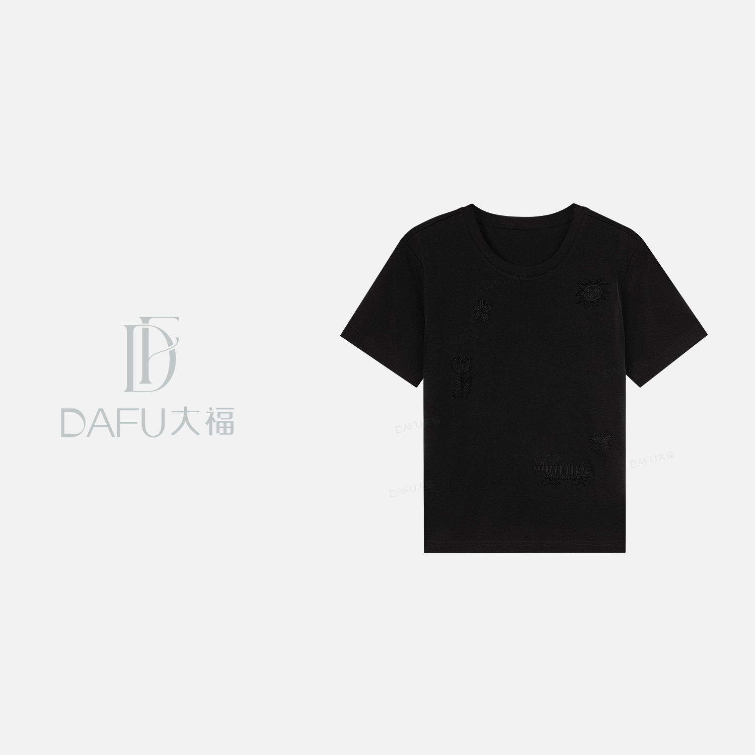 【C3023】DF-夏新新款休闲绣花短袖T恤上SS