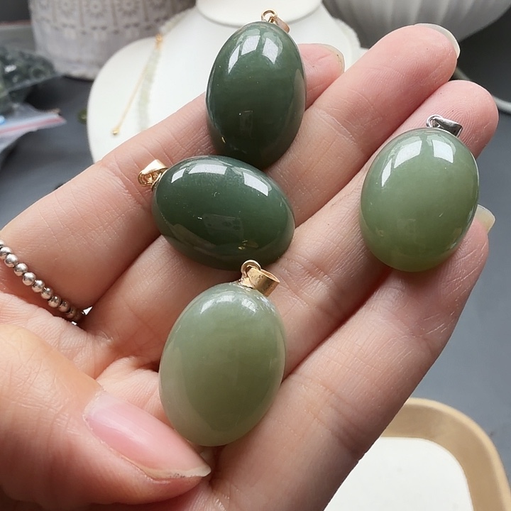 和田玉银S925镶嵌颈饰7
