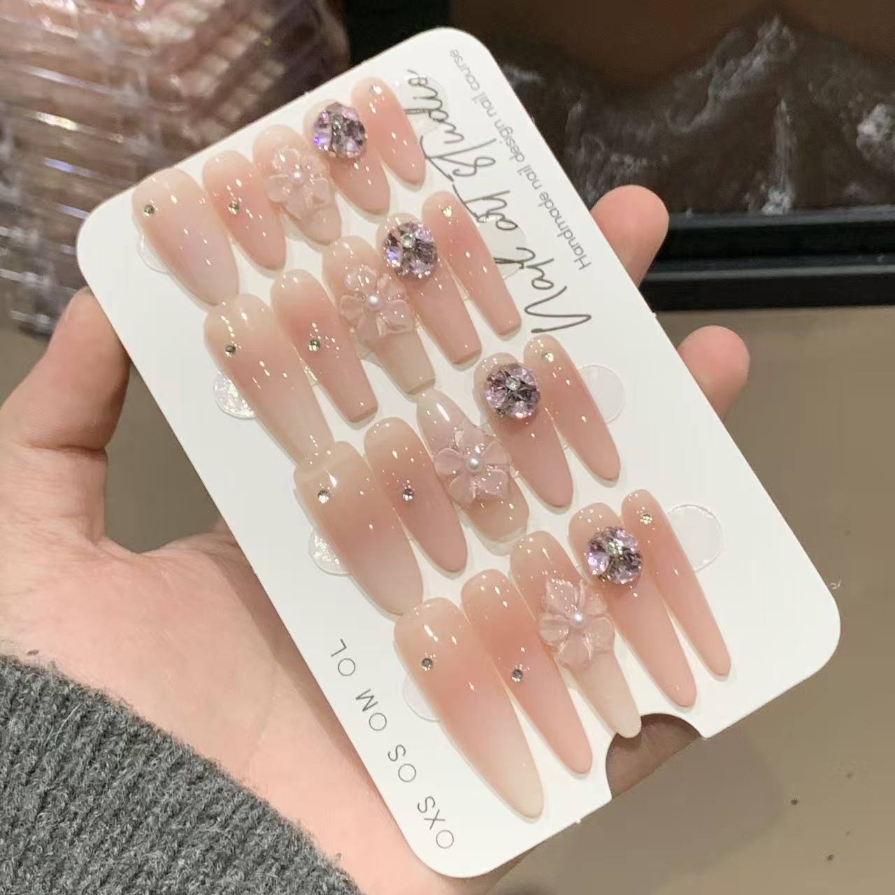【芙蓉/主钻华】——饼干手工穿戴甲