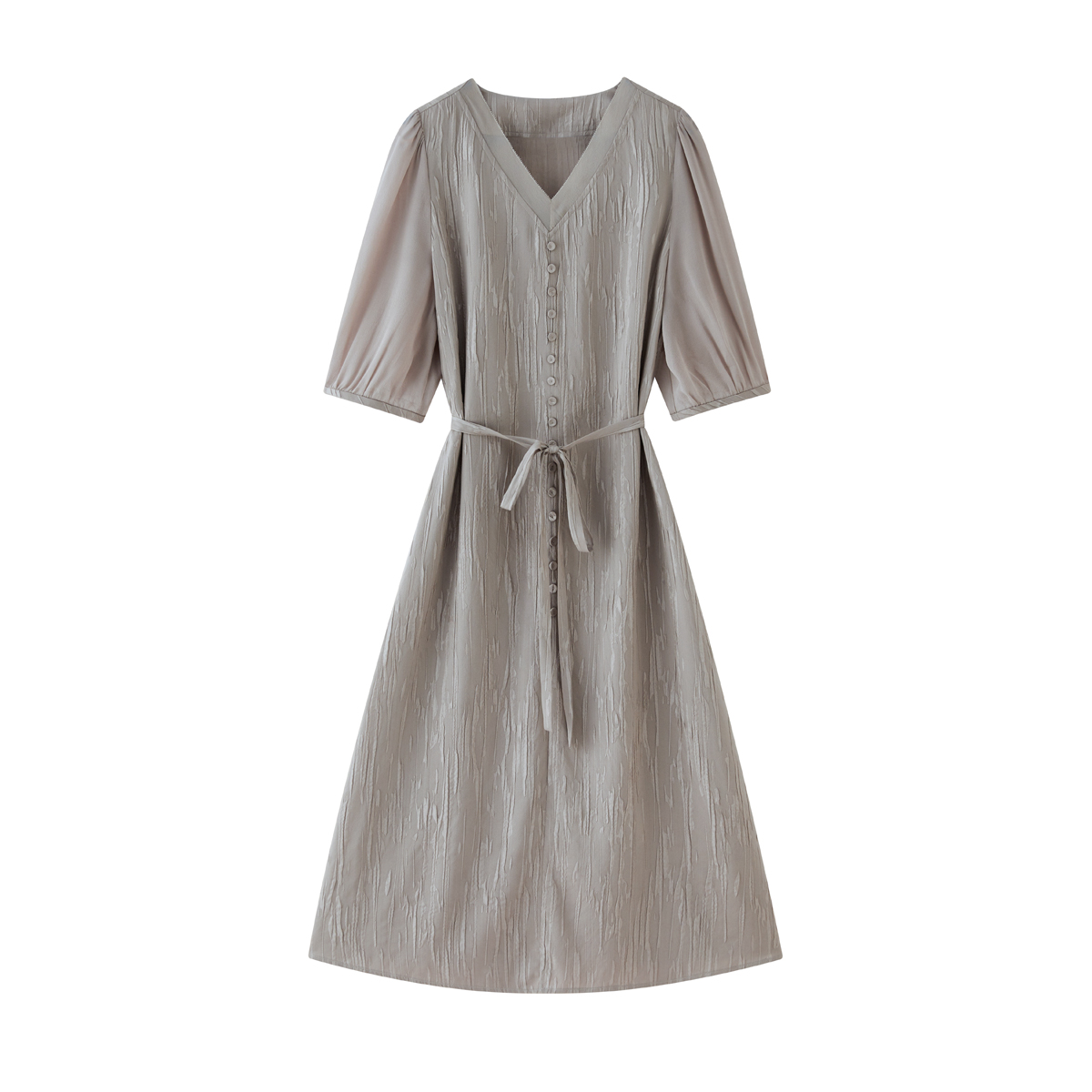 冠乐缎提花真丝桑蚕丝连衣裙2025新款时尚显瘦桑蚕丝裙子女902