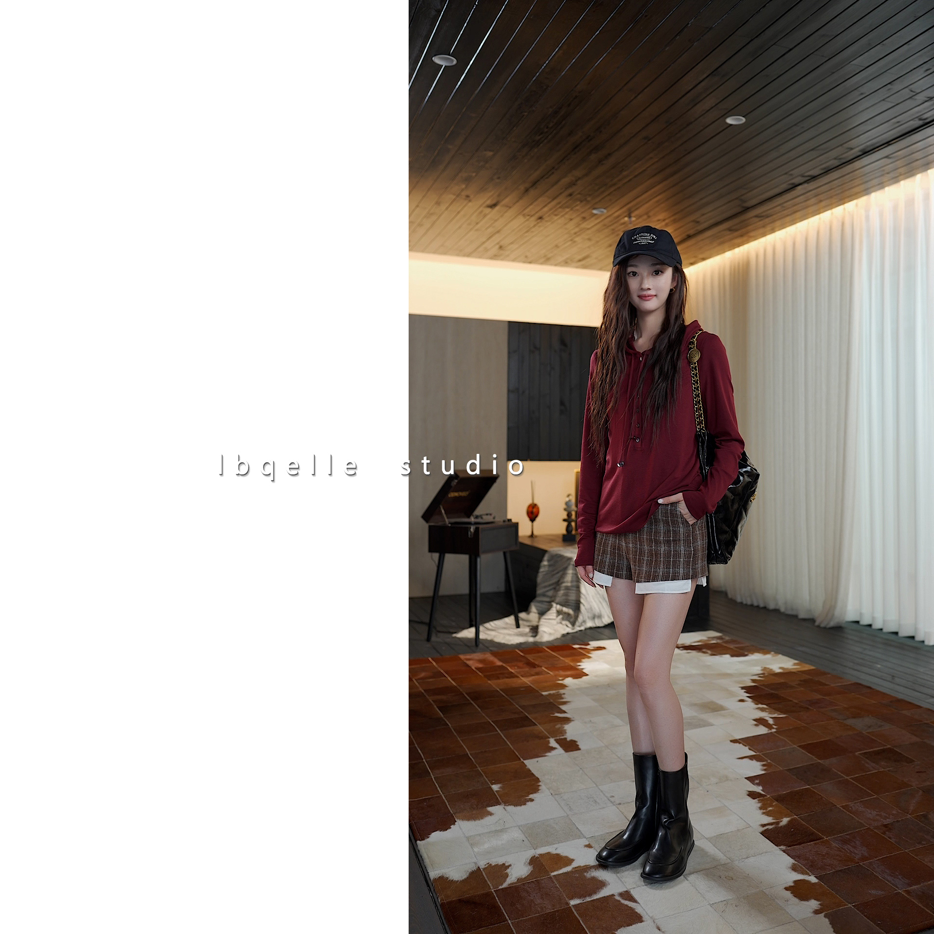 红色卫衣 帽子长T恤