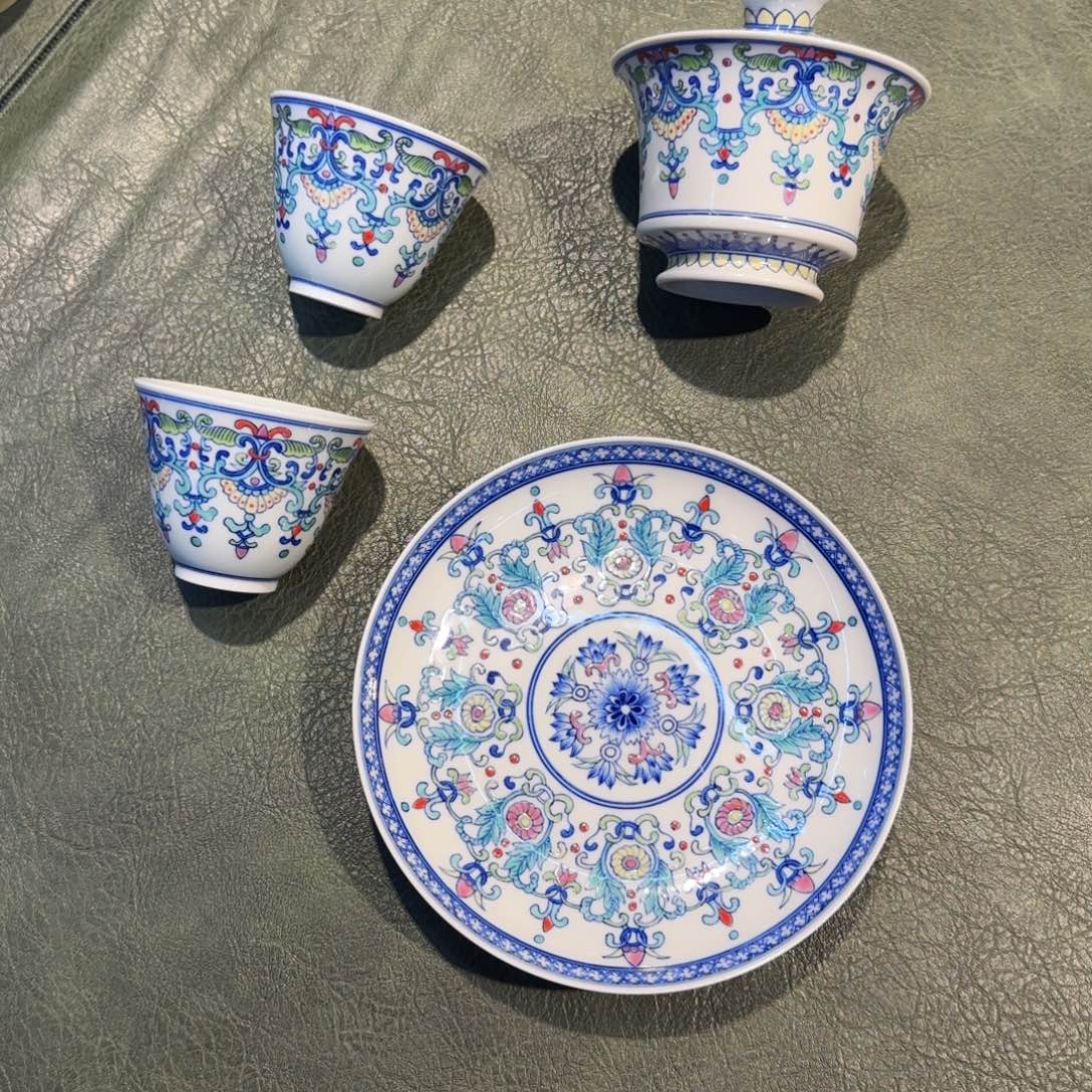 景德镇青花斗彩套组