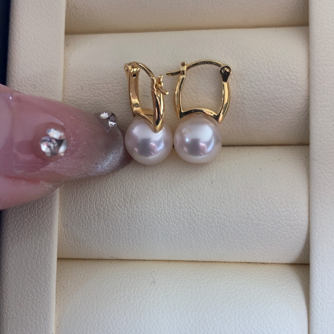 海水珍珠耳饰18K金镶嵌