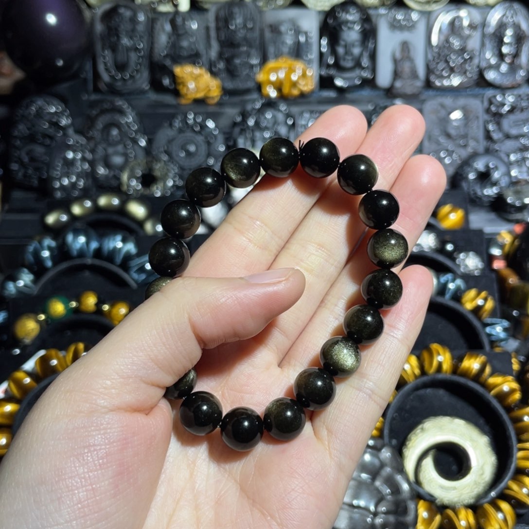 C***乐黑曜岩未镶嵌手串
