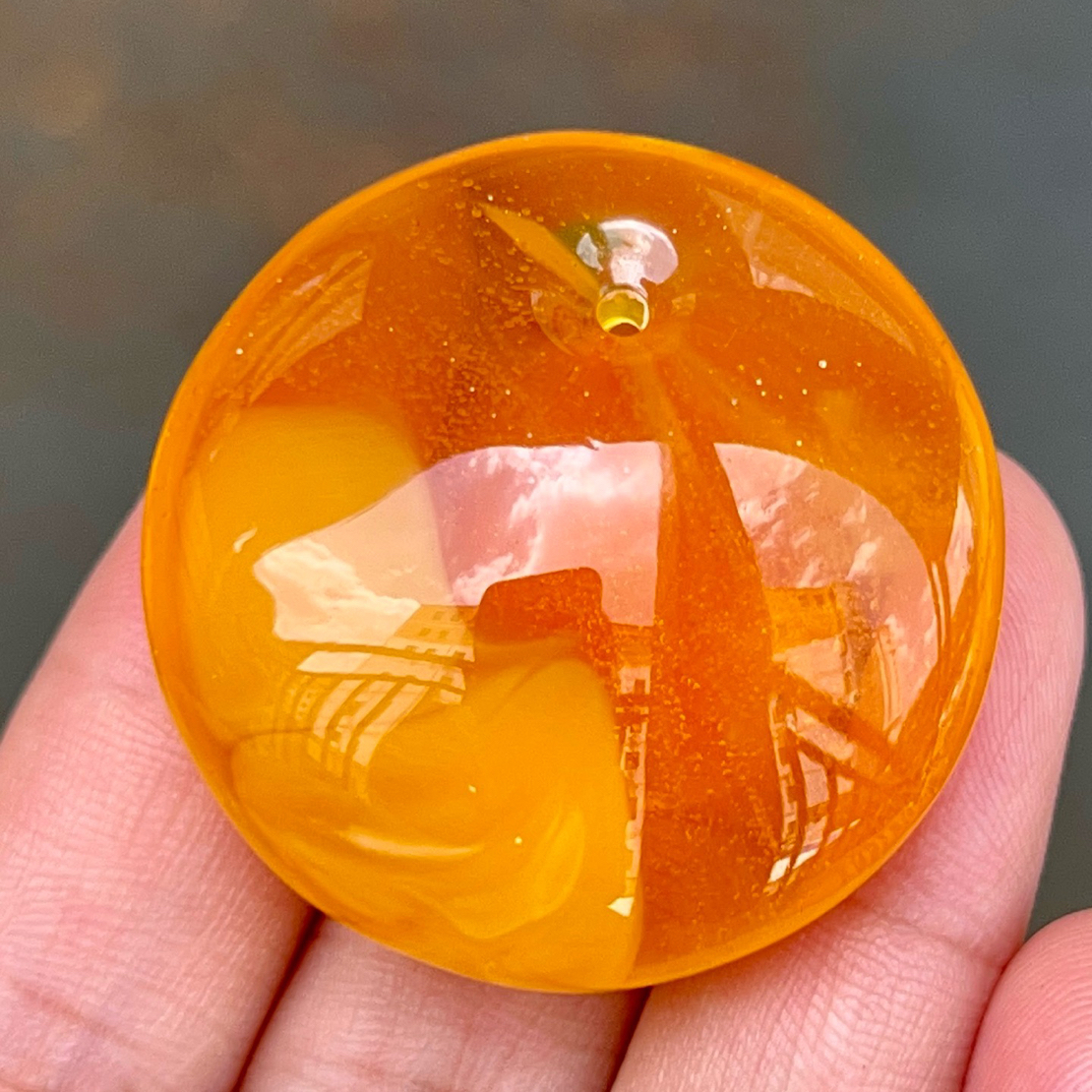 焦皮料鸡油红金沙公主扣