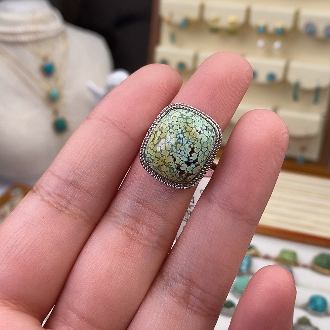 绿松石戒指银S925镶嵌