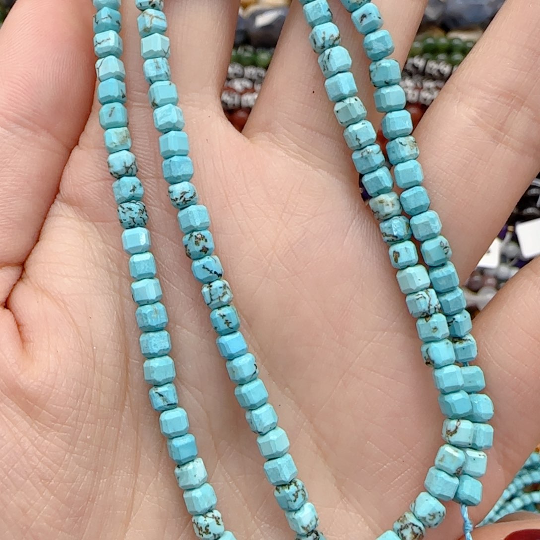 玛瑙/玉髓珠宝半成品未镶嵌松石切面方糖一条卡4