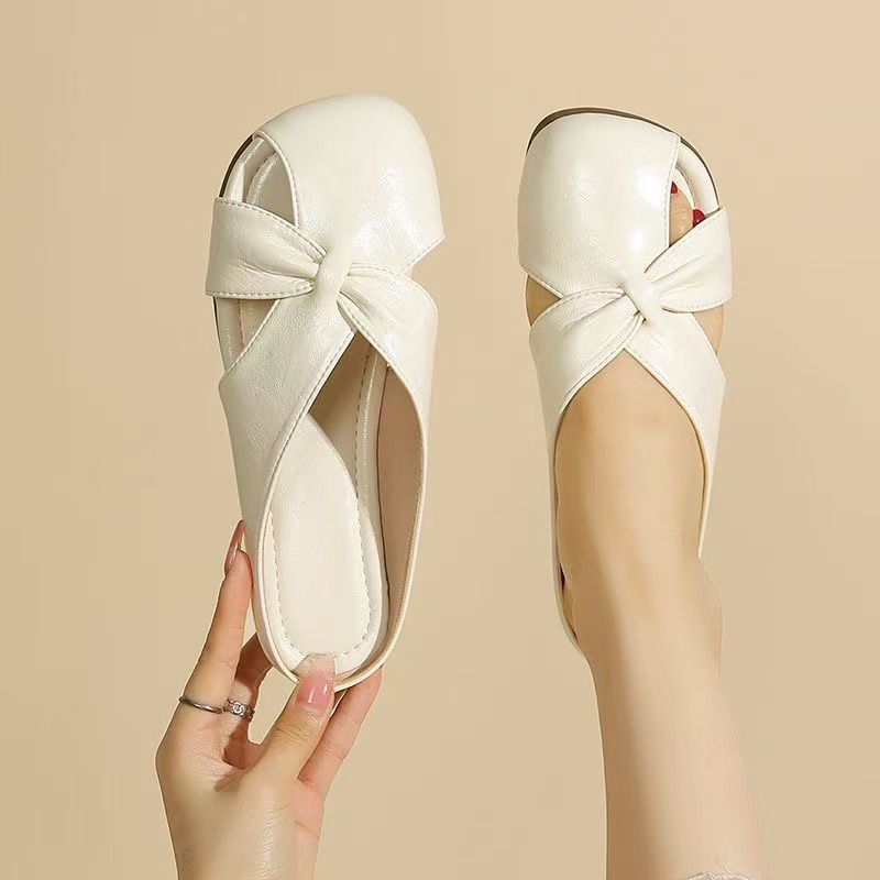 ZM时尚新款包头半拖鞋女通勤夏外出2025新款英伦风气质增高网红