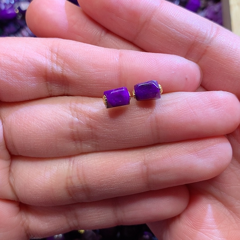 【闪购商品】苏纪石（舒俱来）耳钉18K金镶嵌