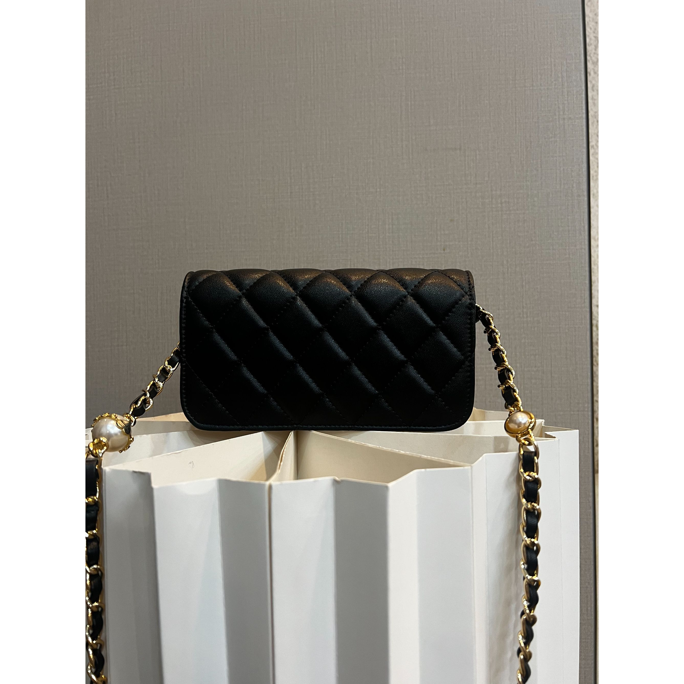 TOLEX2025新款手工时尚百搭菱格女钱包黑色