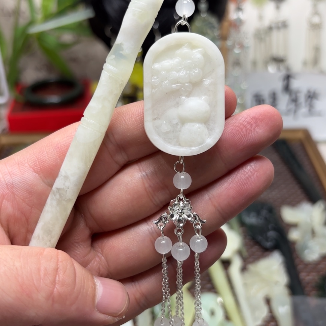 蛇纹石玉合金戒指