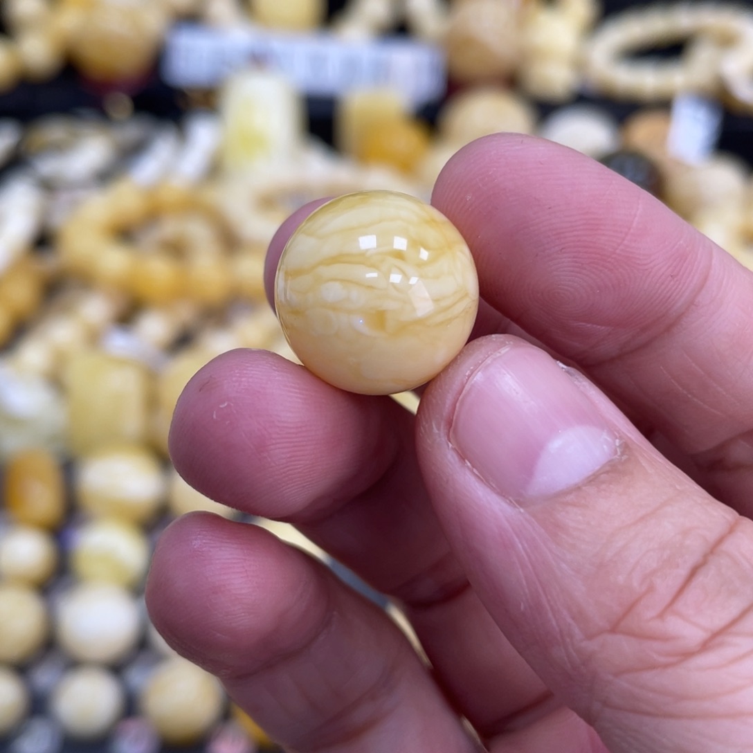 未镶嵌琥珀珠宝奇石16.2mm皮色 虎皮
