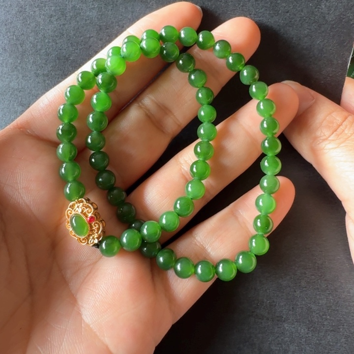 手串18K金镶嵌和田玉