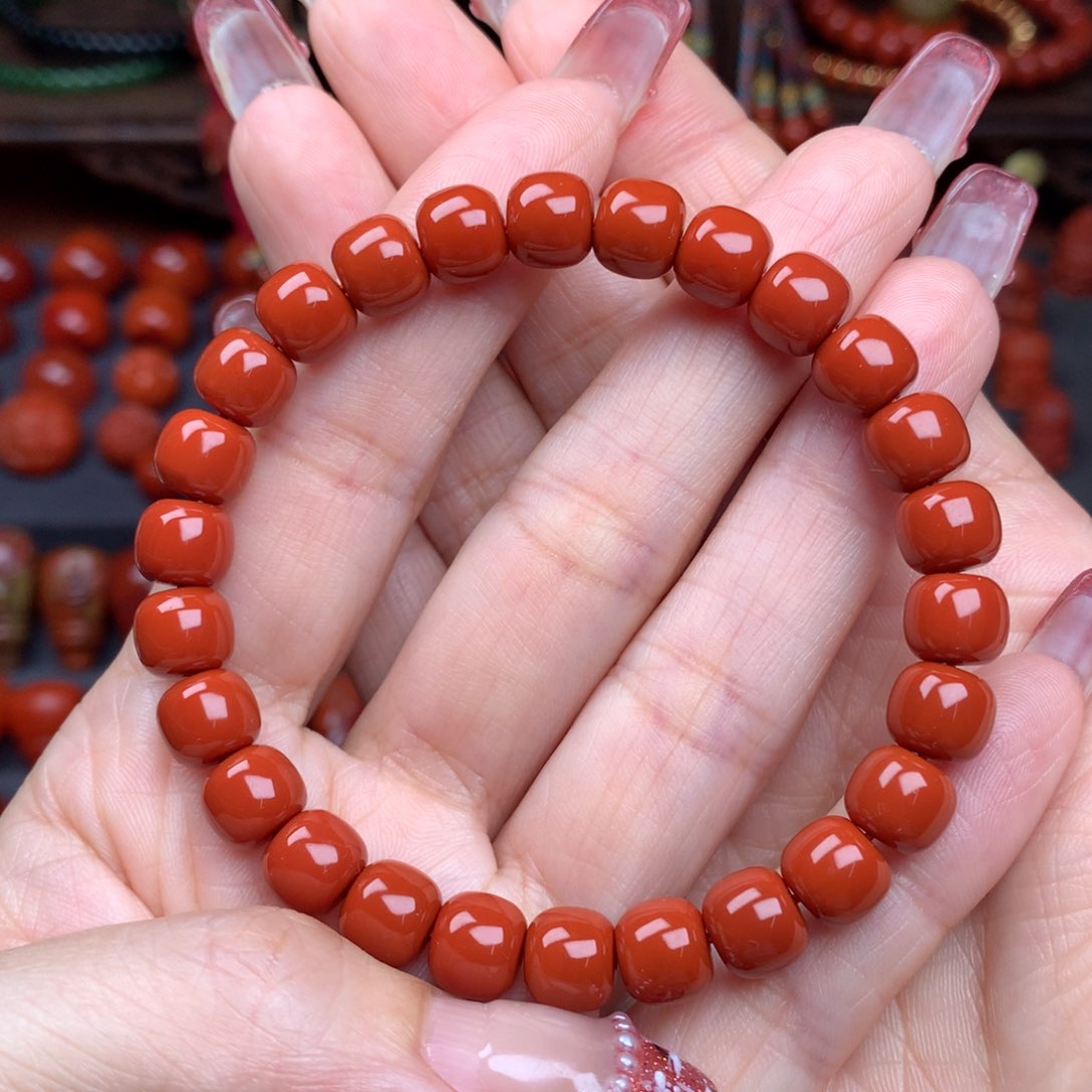 南红玛瑙精工老型手串未镶嵌8.0