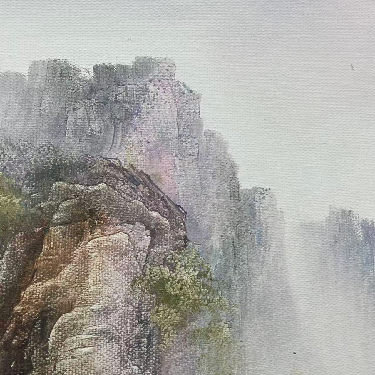 林彦新-*** - 5.30号 山水风景- 约50*60厘米-手绘油画-麻布