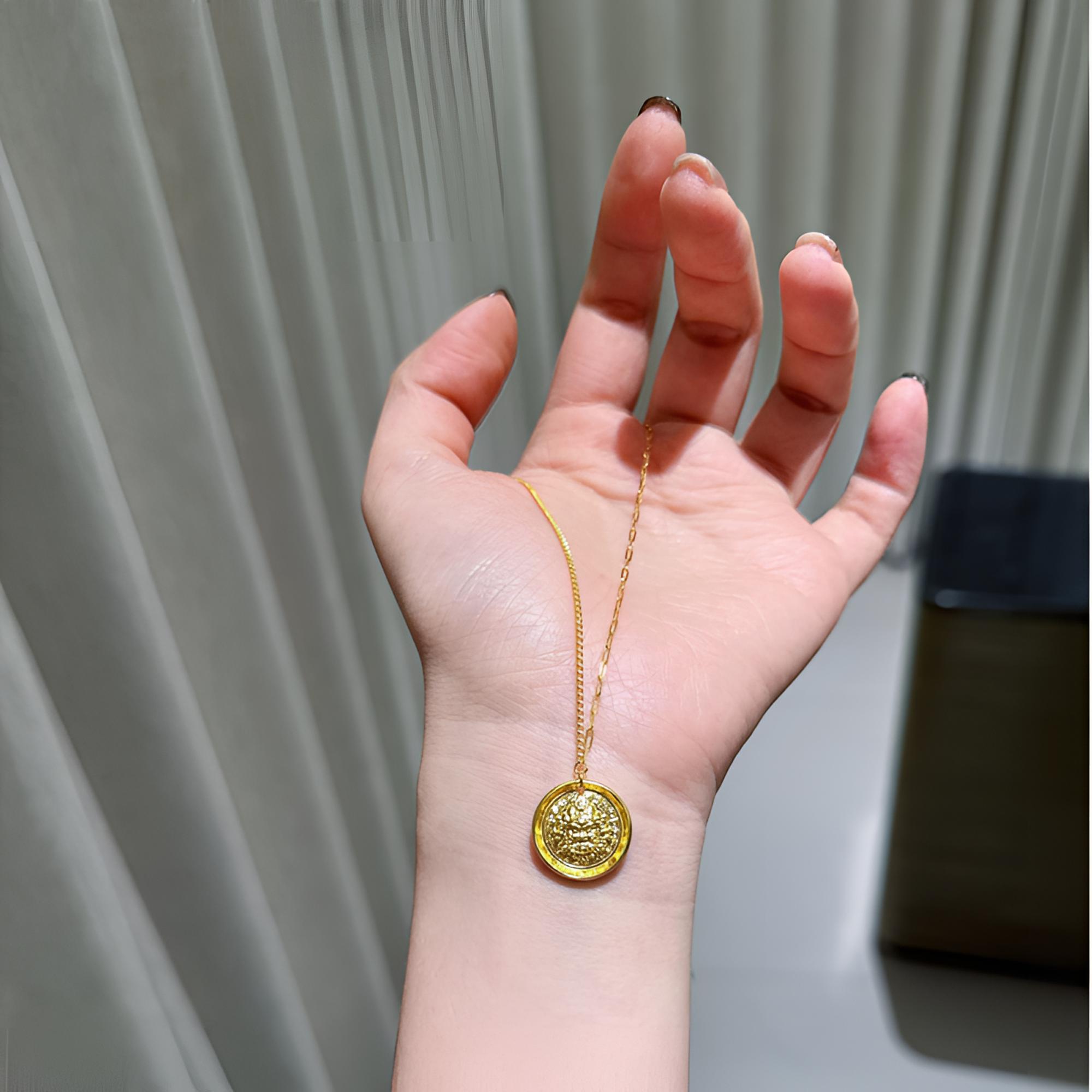 【老陶】足金黄金纯金国风黄财颈饰