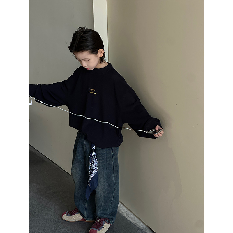 【现货】2025新款儿童t恤长袖男童上衣春秋韩版中大童打底衫保暖