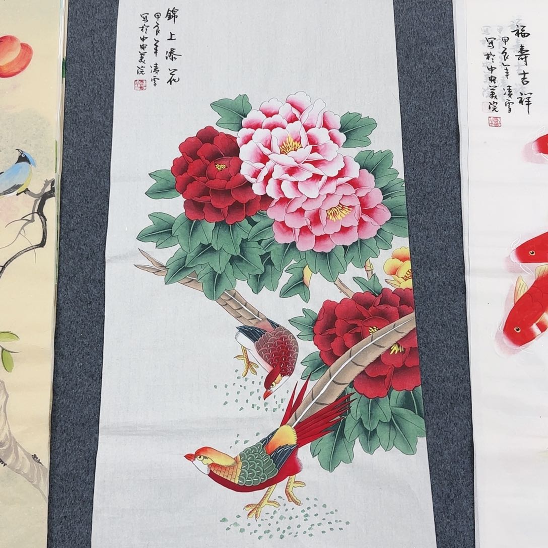 国画尺寸50X100手绘作品 