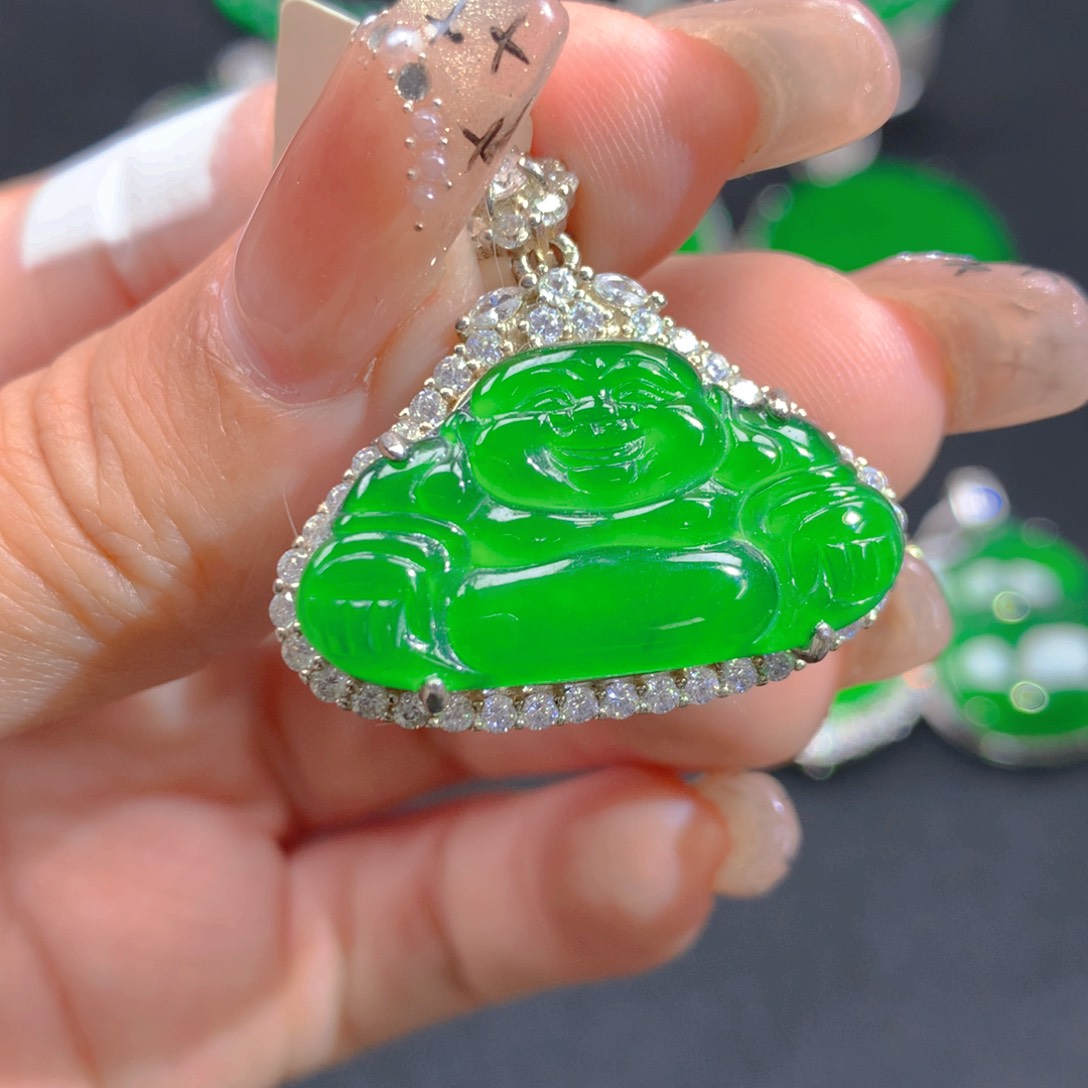 翡翠颈饰银S925镶嵌111111111111