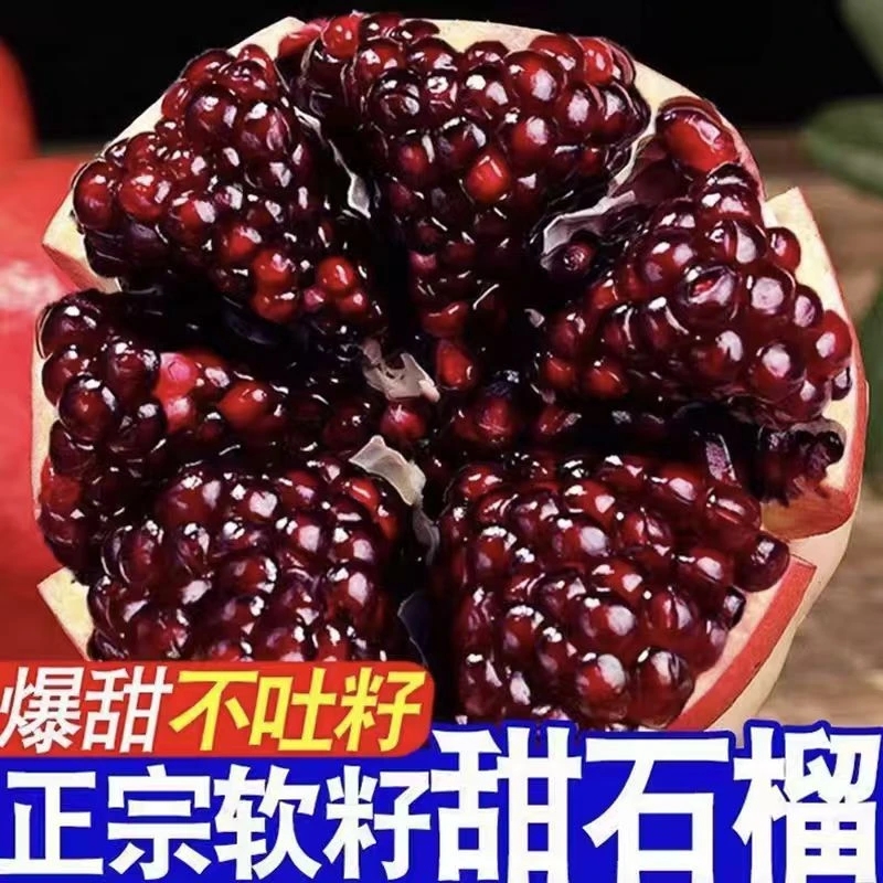 拍一发六 四川会理突尼斯软子石榴新鲜当季鲜甜多汁饱满