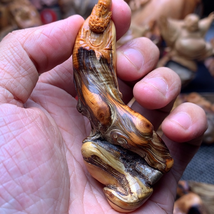 柏木（崖柏）崖柏陈化料手把件