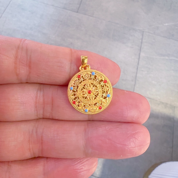特价 珐琅彩八宝罗盘水贝柜台现货黄金足金999财富金条悦己好物D