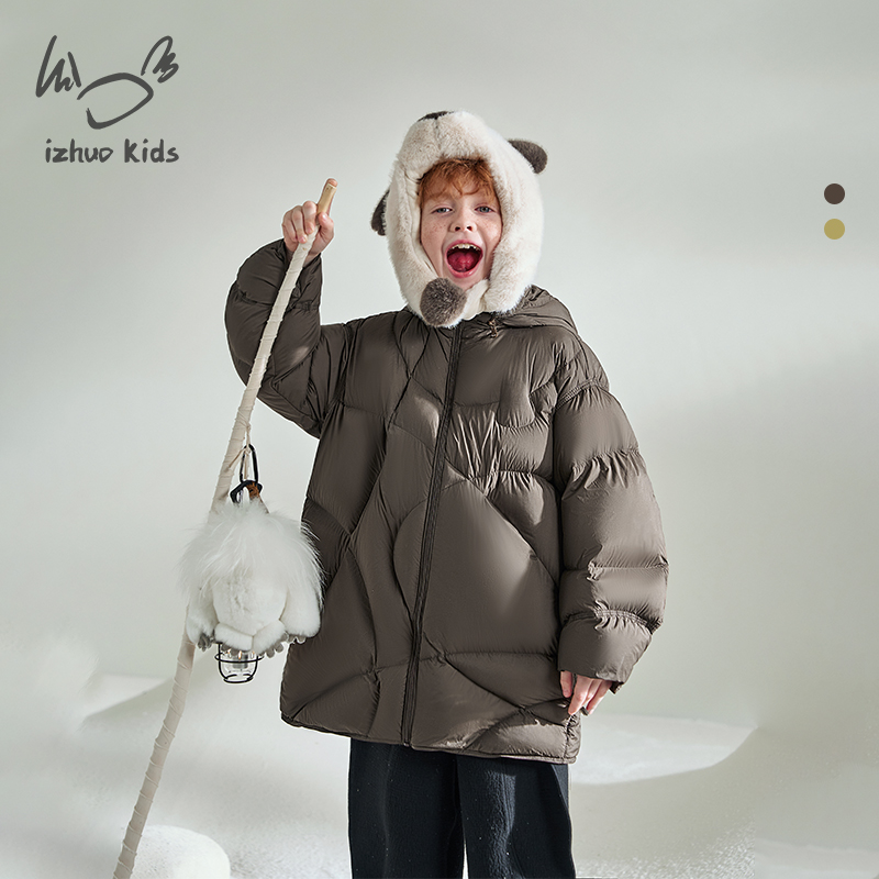 小日着雪怪羽绒服外套2025冬季新款中男女儿童童趣加厚暖TD8152Y1