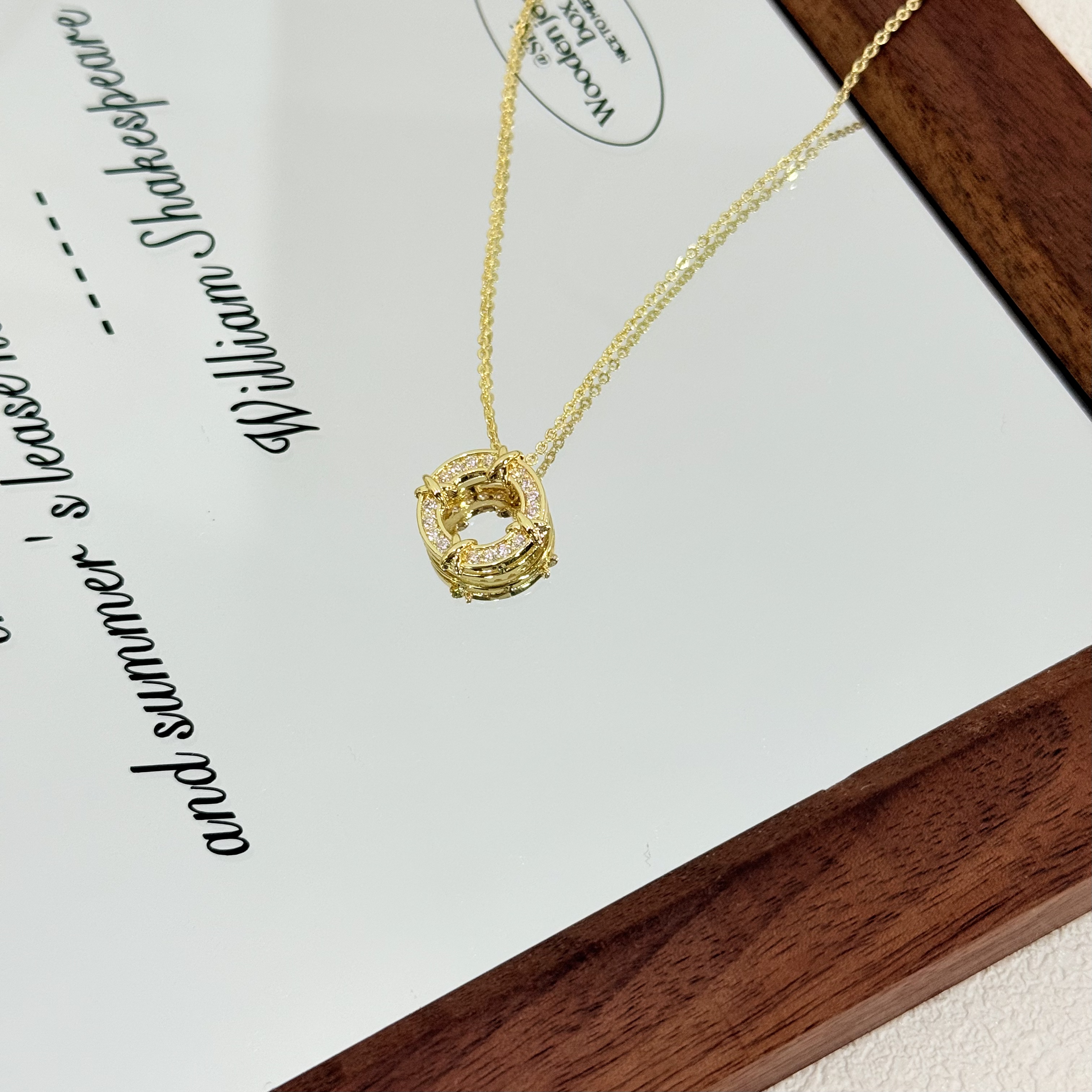 铜合金项链 XL-328简约小众闪锆圆形精致百搭锁骨链