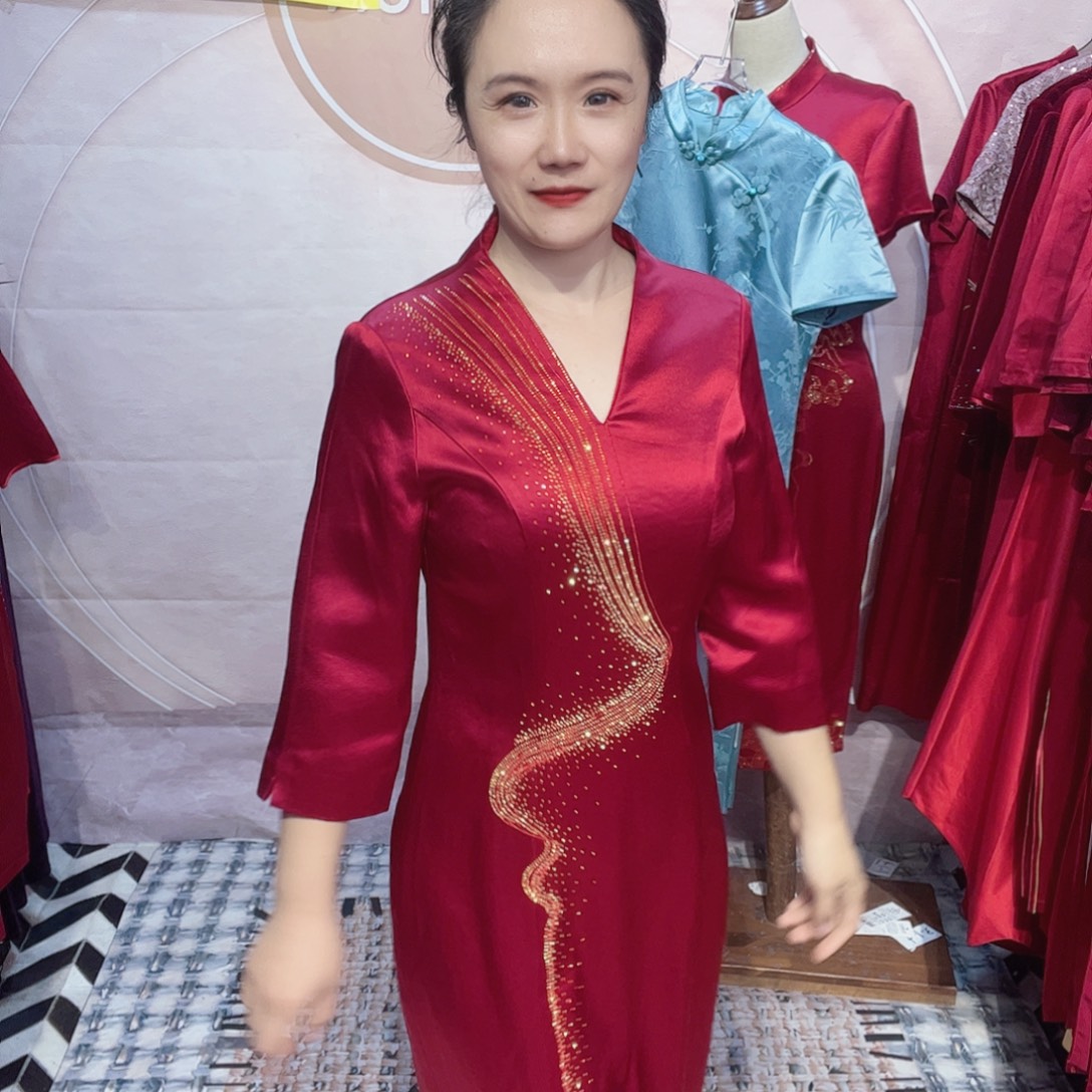 幸***兔2xl码旗袍连衣裙修身显瘦