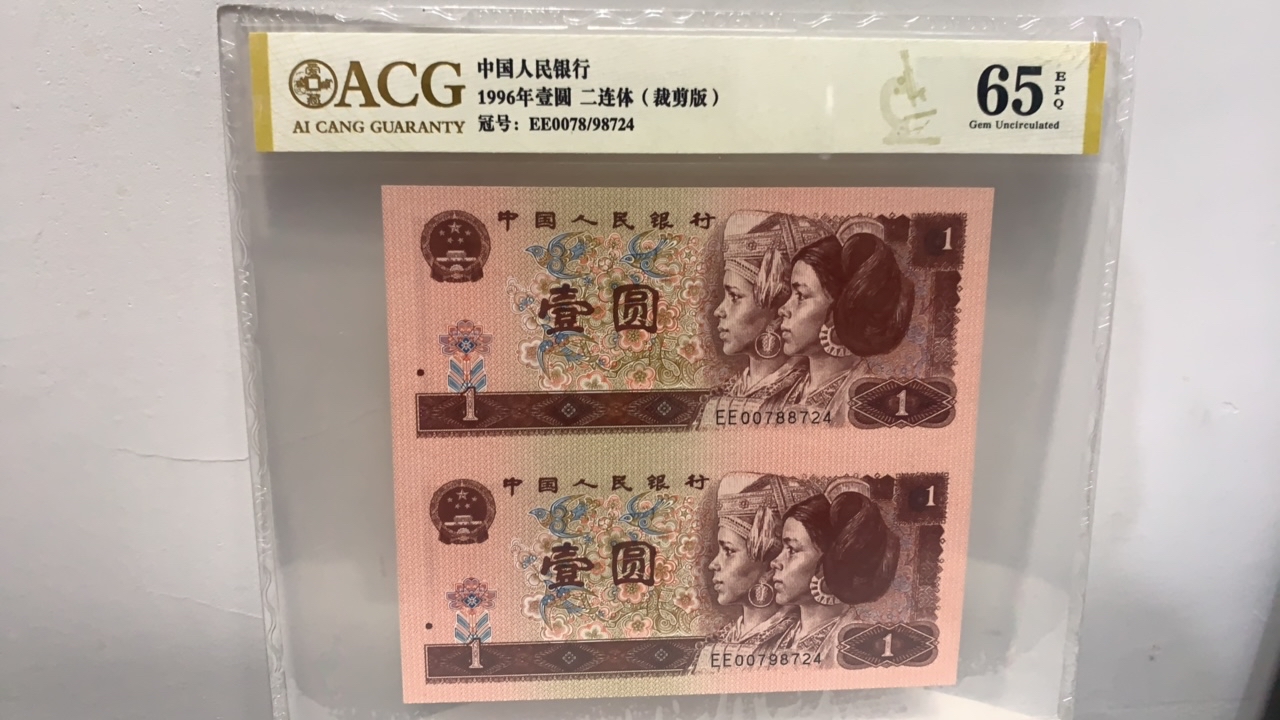 1996年壹圆 二连体（裁剪版）