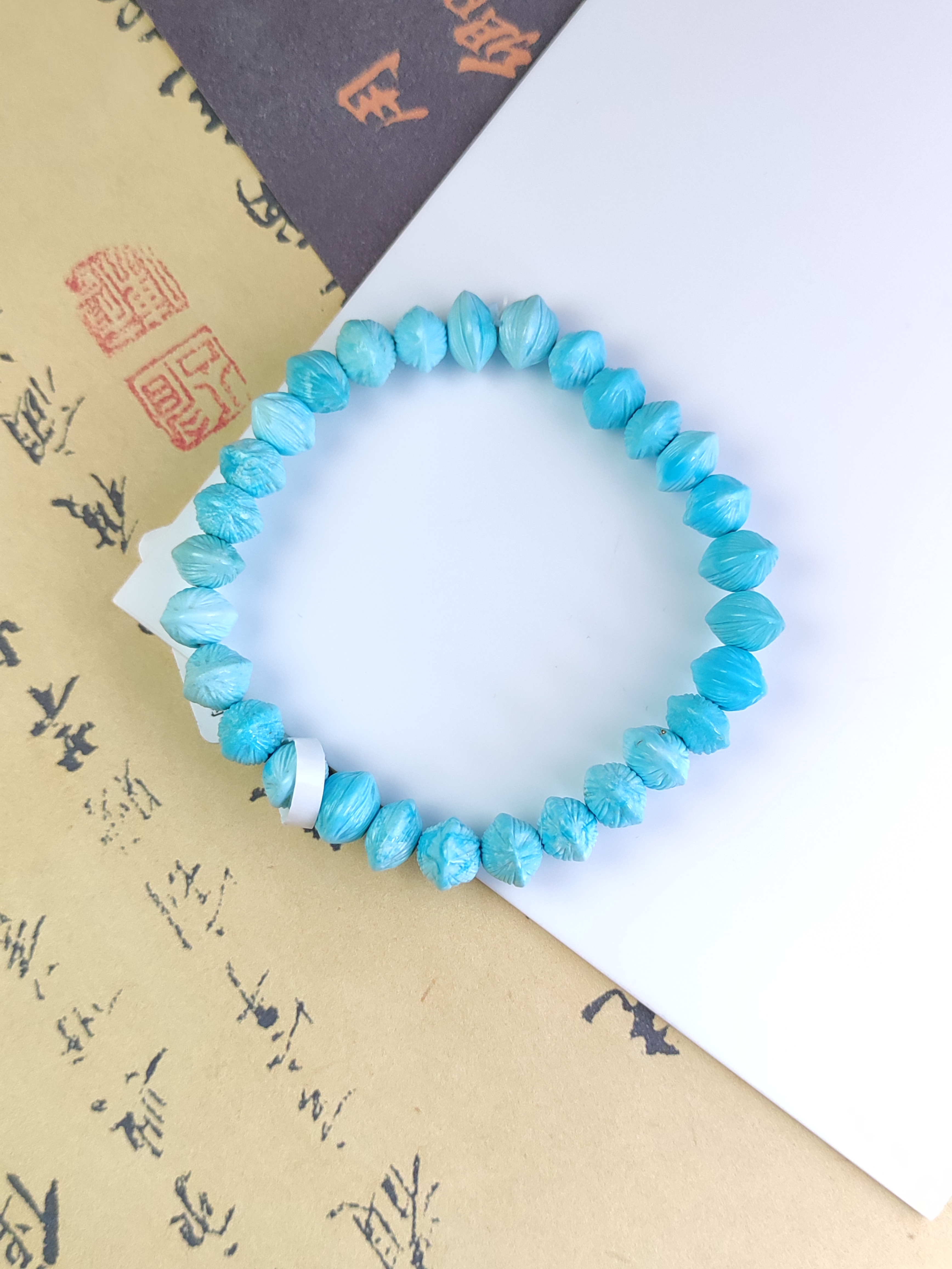 【品众慧子】云盖高瓷蓝柏香单圈LAL48291