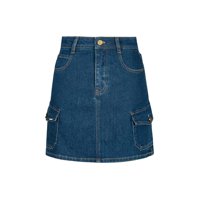 【籽言专属】商场同款春秋新品显瘦百搭高腰牛仔短裙N171B41032