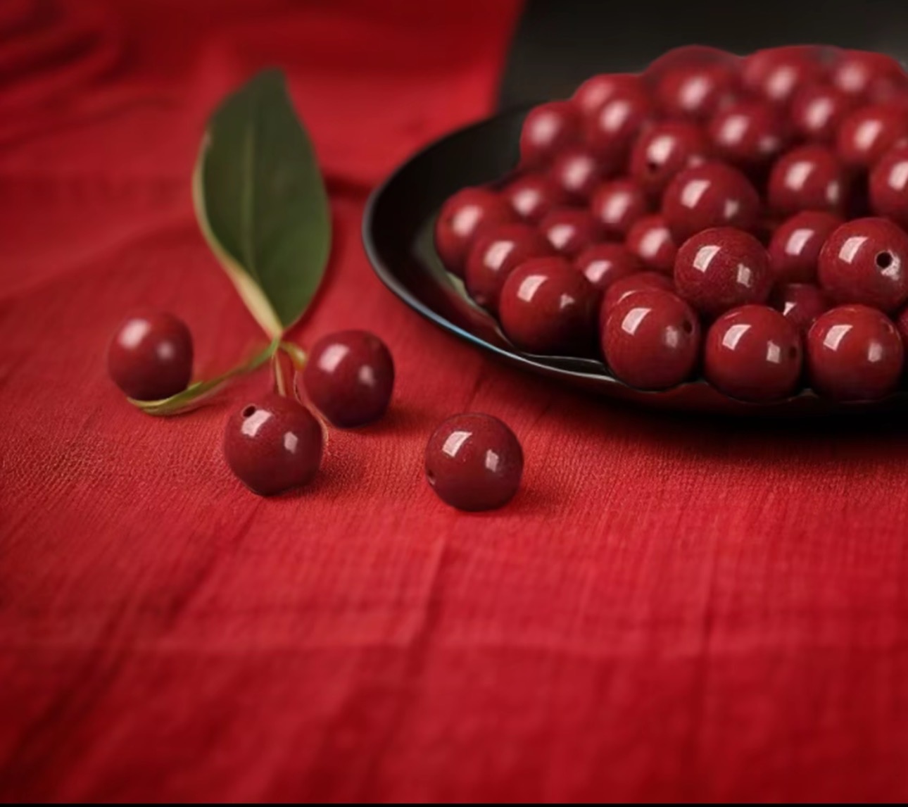 含辰砂工艺品（支持火烧）朱砂辰砂紫散珠配件手串108手工原矿生肖