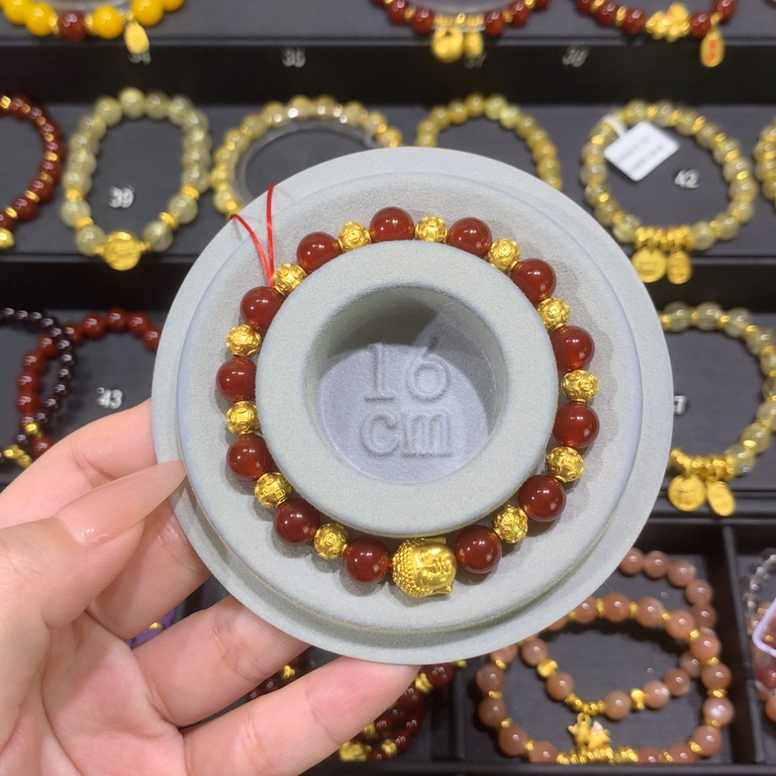 玛瑙/玉髓未镶嵌手链佛头