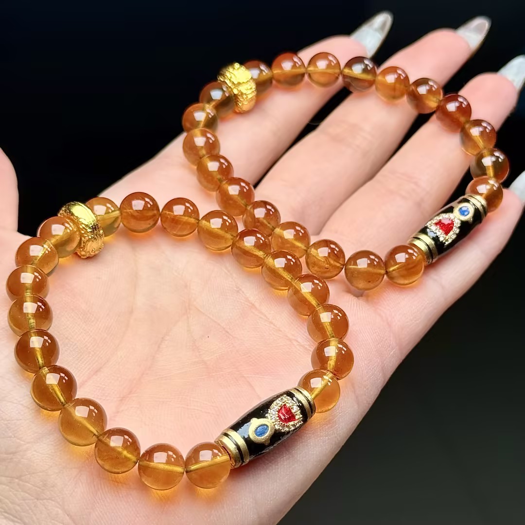 【XYY】血蜜琥珀DIY手串-约8mm（多样性发其一）-A02395