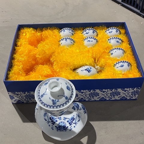 微瑕，不能明火，自动充茶具青花